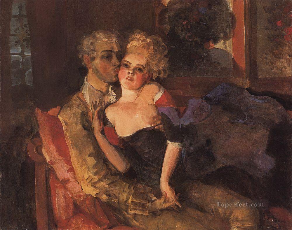 lovers evening 1910 Konstantin Somov Oil Paintings